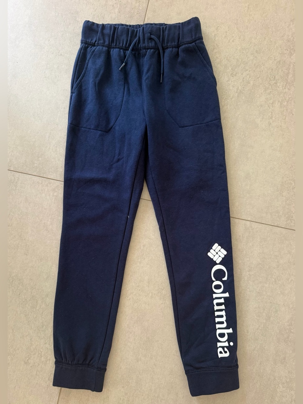 Columbia Kids Navy Jogger Sweatpants with White Logo